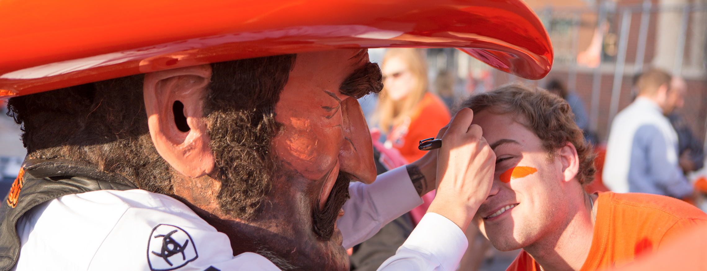 Pistol Pete masters the art of face-painting.