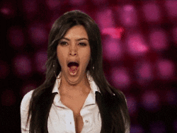 GIF of Kim Kardashian yawning