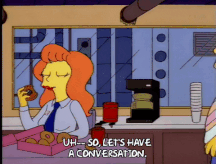 Home simpson talking to police officer