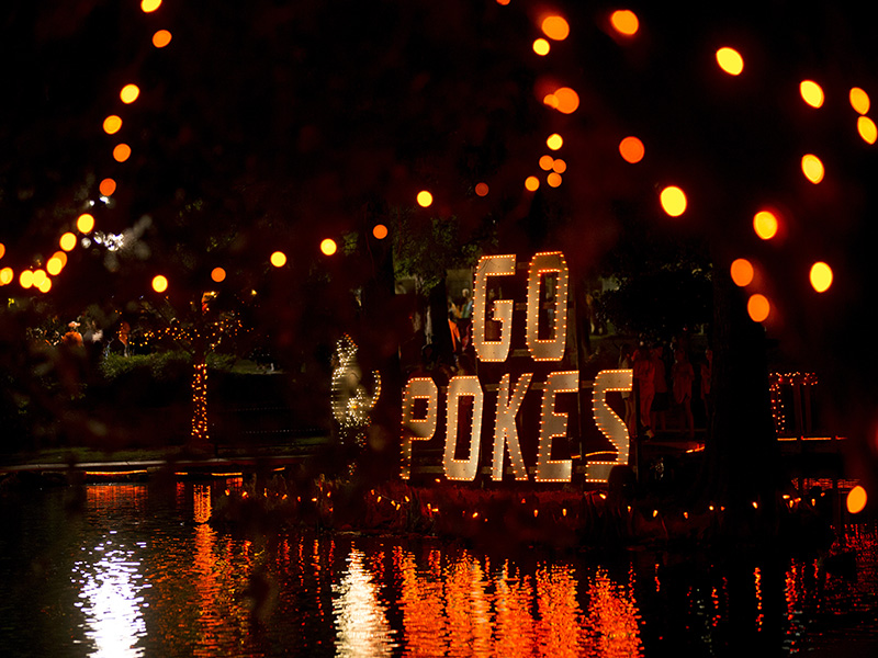 Theta Pond lit up at walkaround