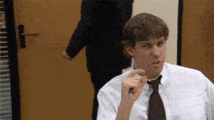 GIF of Jim from The Office saying, "So close!"