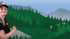 GIF of person hiking