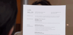 GIF of female with resume