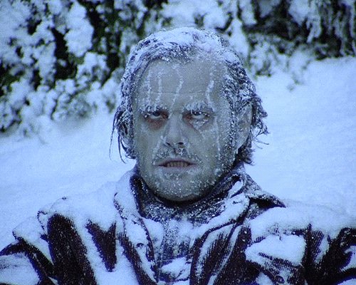 Man covered in ice