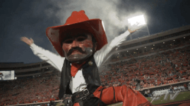 Pistol Pete at a football game