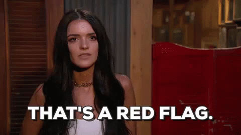 GIF of women saying thats a red flag
