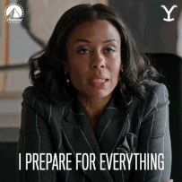 Woman saying "I prepare for everything"
